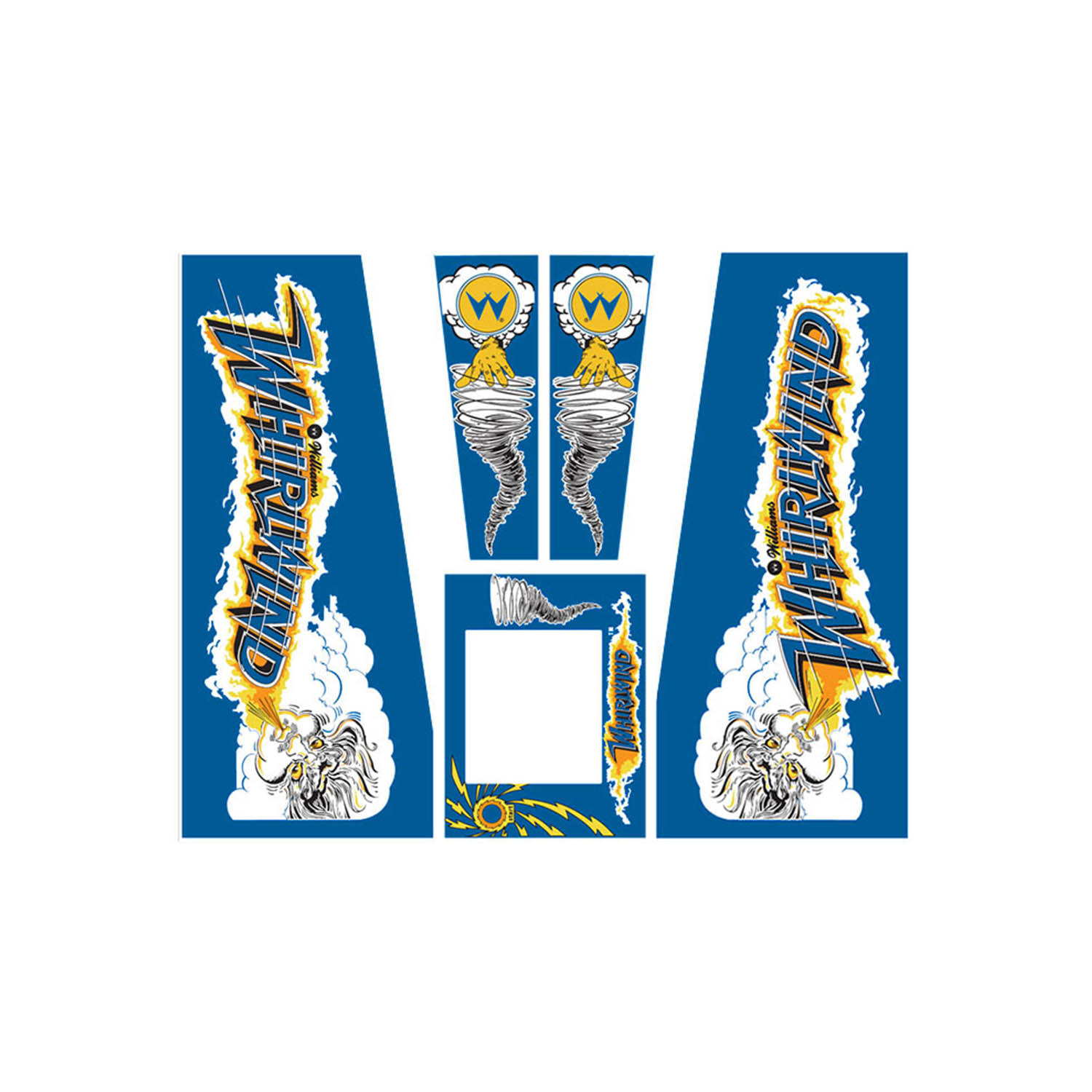 Whirlwind cabinet decals