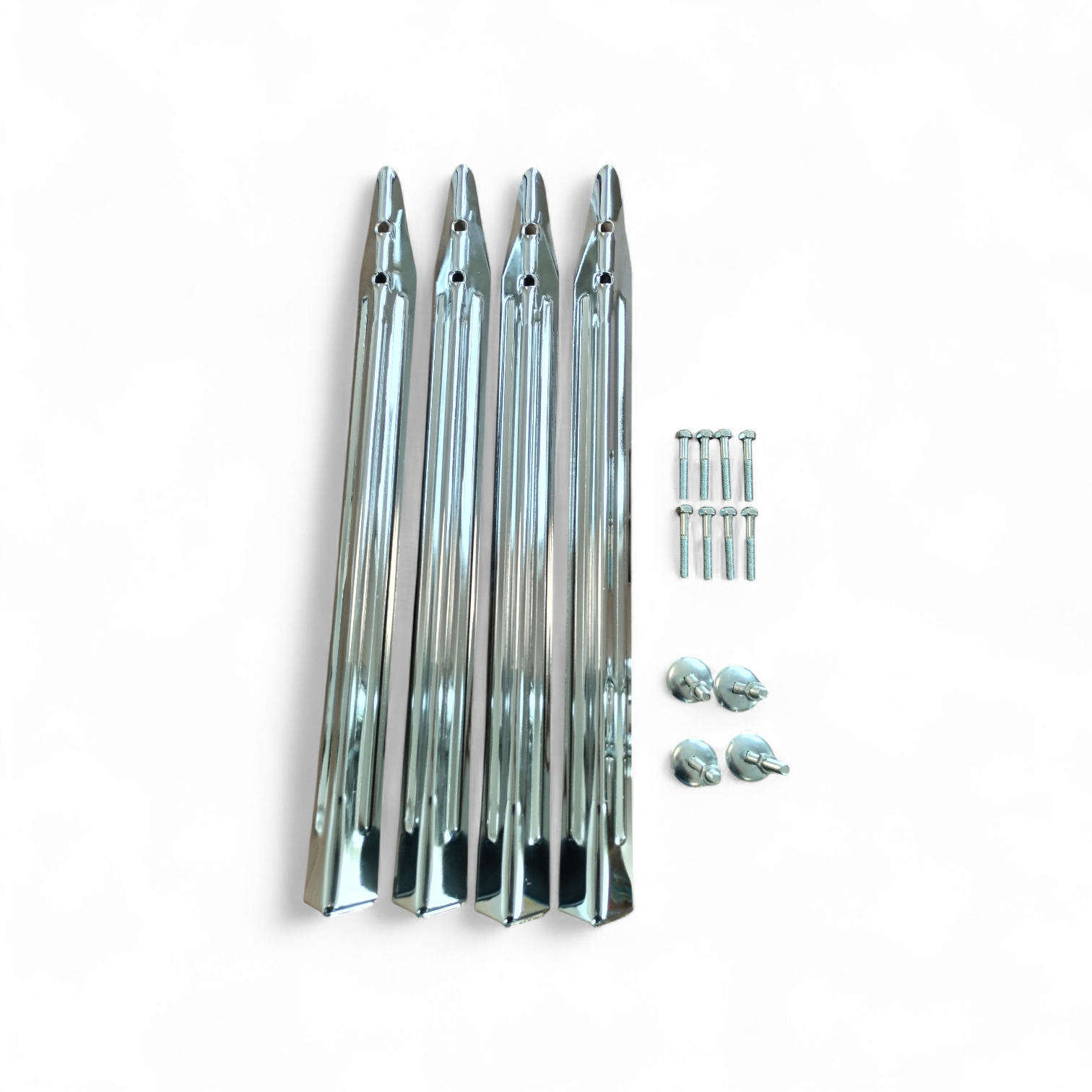 Bally Williams Premium Mirror Polished Chrome Ribbed Pinball legs set
